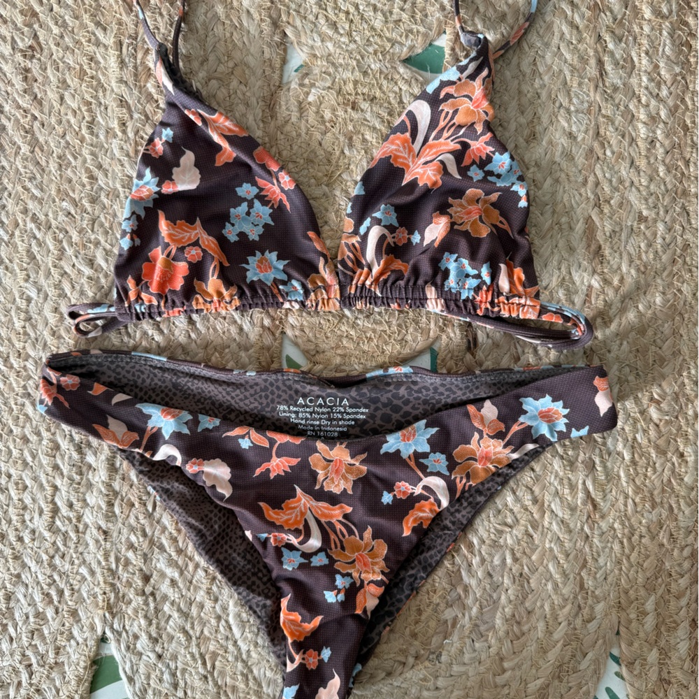 Acacia Swimwear Orange & Blue Floral Bikini